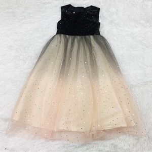 Unbranded sleeveless sequin mesh ballgown cocktail dress tie waist